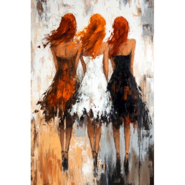 Drie vriendinnen schilderij